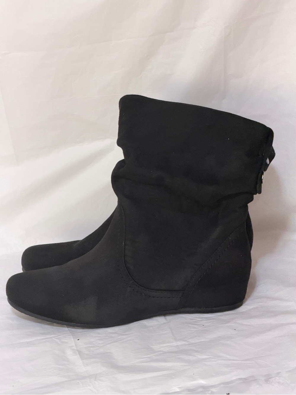 Xappeal Black Slouch Wedge Ankle Boots
